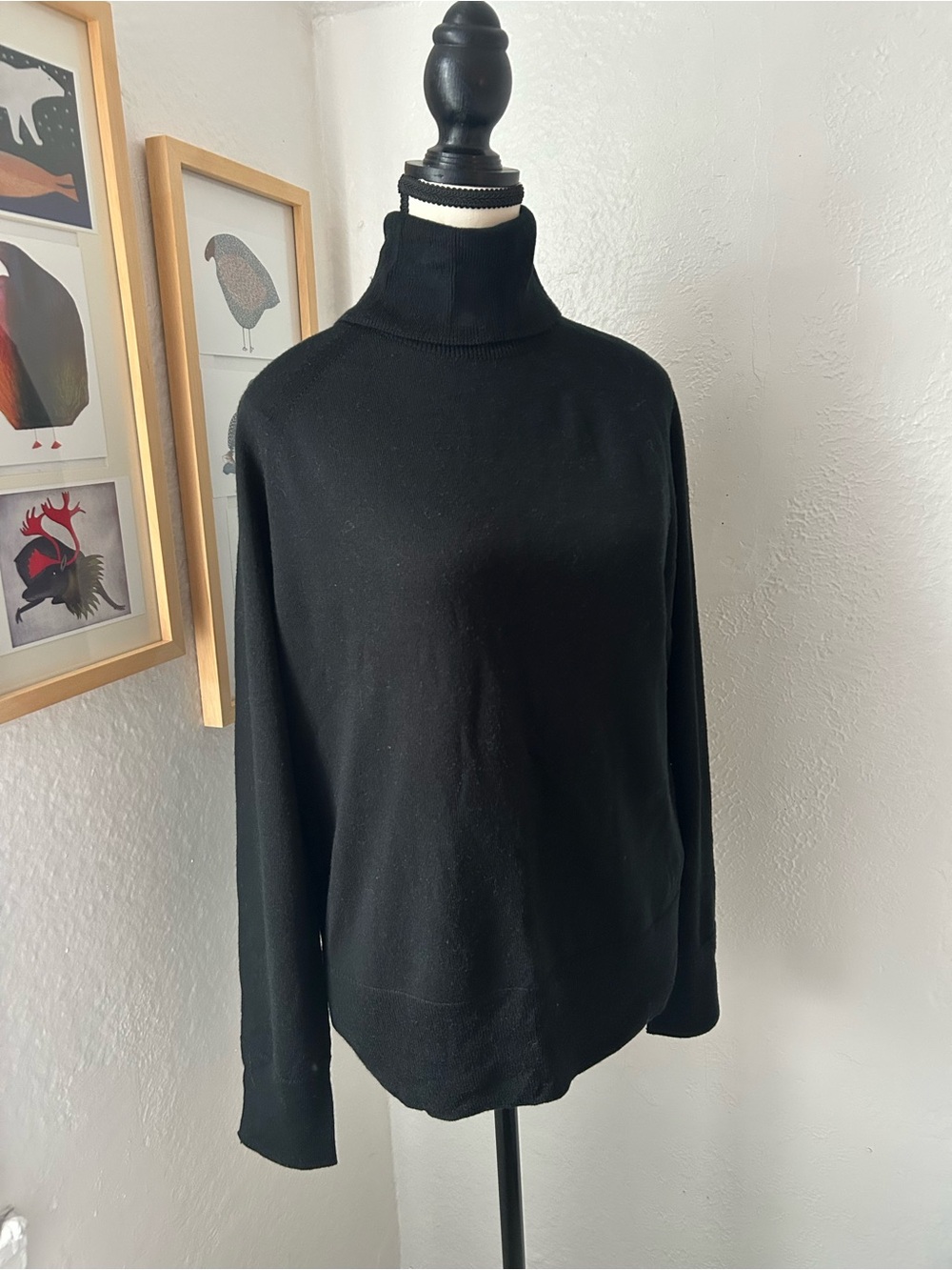 NWT Banana Republic Black Turtleneck Sweater Merino Wool Large